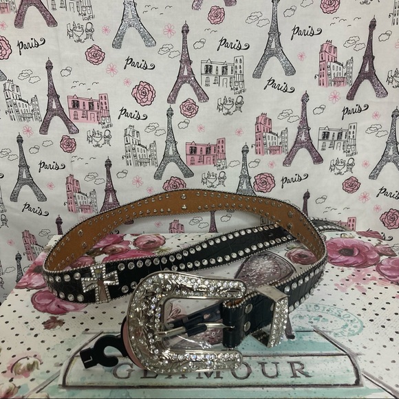 Blazin Roxx Women’s Rhinestone Western Scallop Belt - Picture 4 of 15